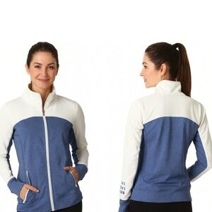 Live Love Dream Track Jacket‎ Small Blue White Full Zip Thumbholes Activewear